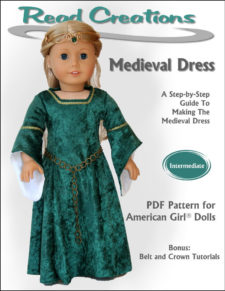 Medieval dress pattern for 18-inch dolls