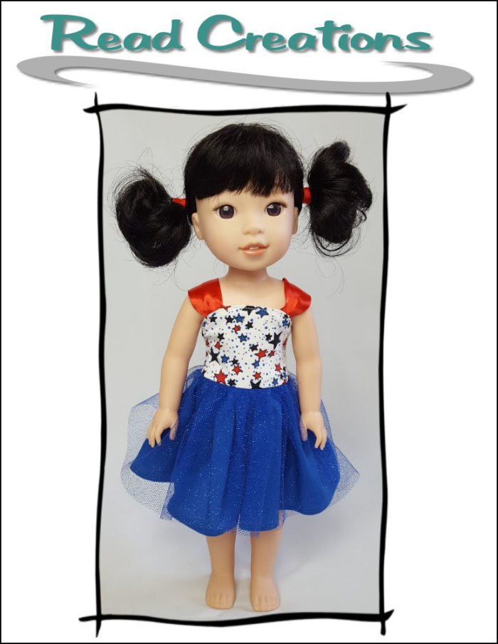 Reversible Fancy Dress pattern for 14.5-inch dolls